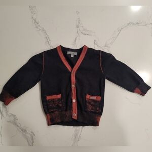 Pompomme Kids Black and Red Cardigan Size 2y